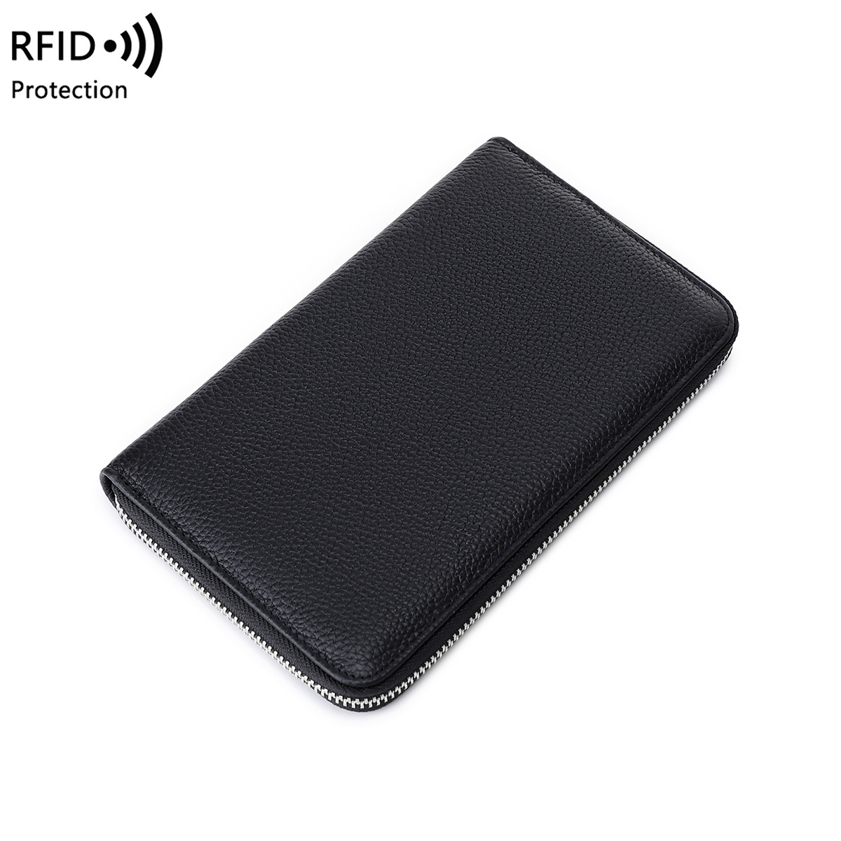 Gepäck & Taschen Oberschicht Rindsleder RFID Reisepasstasche Reißverschluss lange Passbuchtasche multifunktionale Dokumententasche große Kapazität echtes Leder Clutch_voghion.com