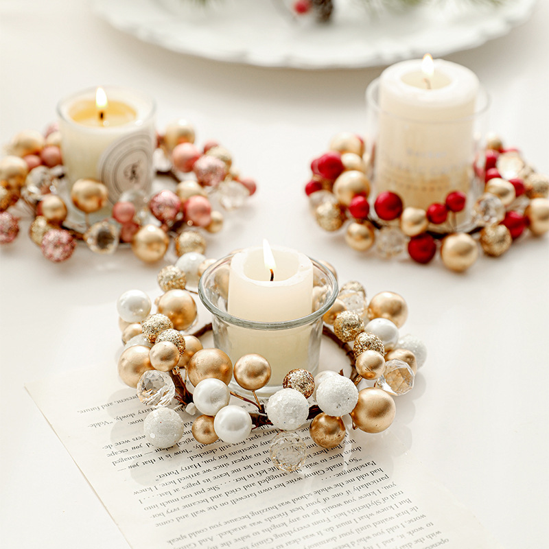 13CM vela de Navidad perfumada guirnaldas de plástico candelabro de hierro forjado decoración de la atmósfera de escritorio de la sala de estar
