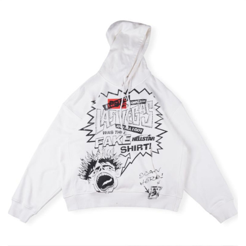 新欧潮牌Hellstar Studios Hoodie拉链洗水做旧连帽卫衣男女同款|undefined