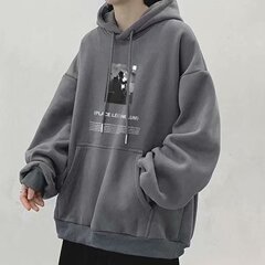 oversize重磅卫衣男生秋冬款大码2025美式连帽加绒加厚外套国潮牌