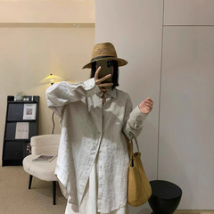 简约文艺汉麻衬衫 25秋季新款 翻领休闲宽松版衬衣开衫女