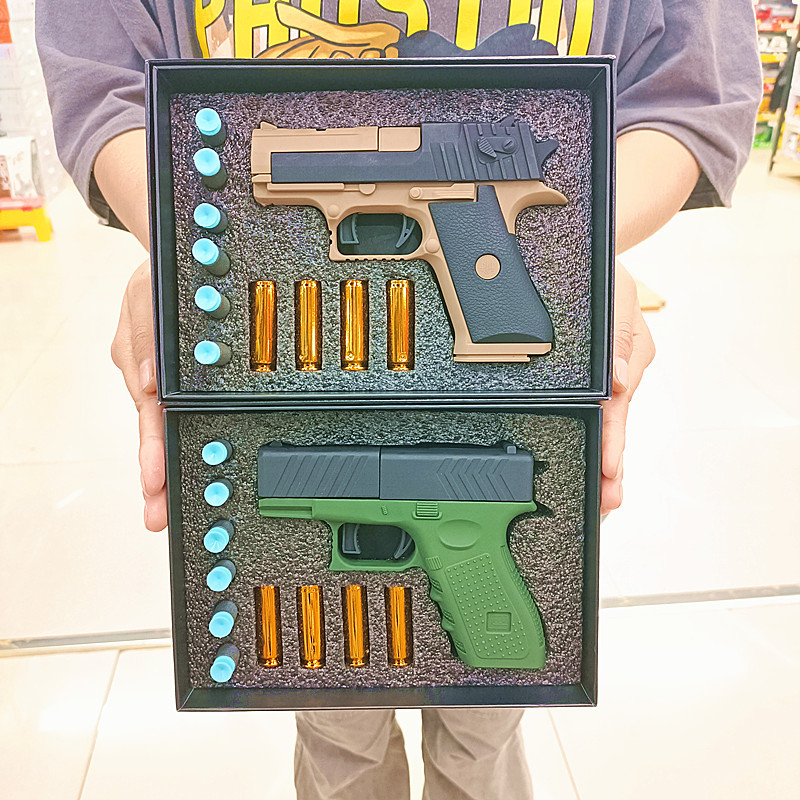 New Children's Glock Simulation Shell Ejection Soft Bullet Pistol Desert Eagle Boys Toy Gun Model_voghion.com