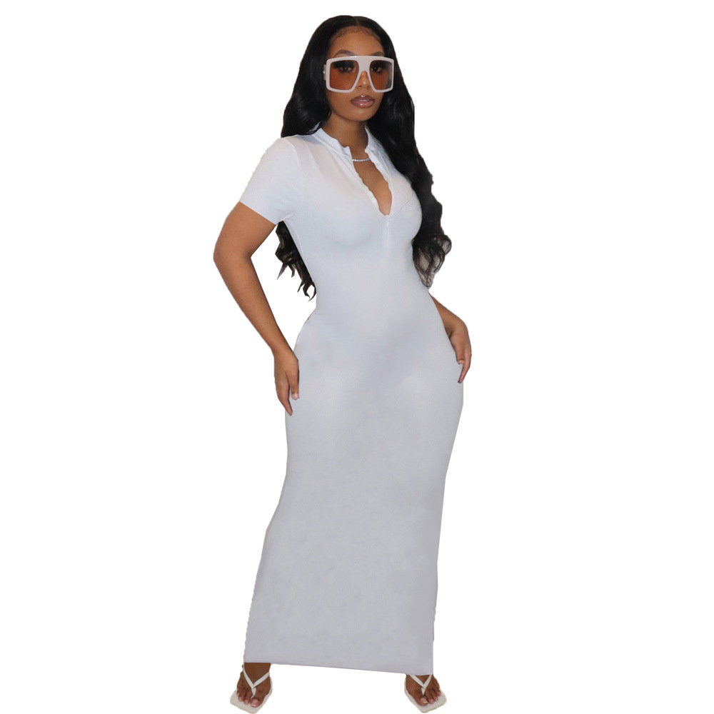 Solid Color Casual Dress Fashion Women Wear  Summer in Dresses