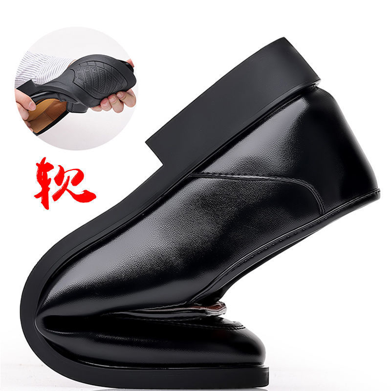 [100% cuero de vaca] zapatos de cuero para hombres de cuero de negocios zapatos de cuero casuales antideslizantes suaves zapatos de papá