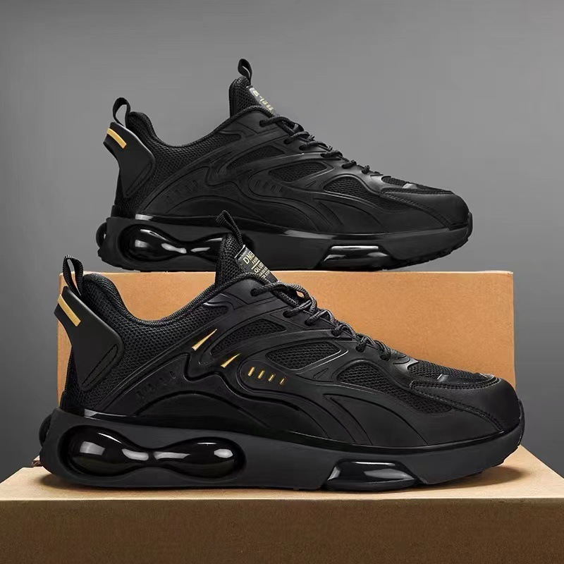 Zapatos de los hombres de la zapatilla de deporte otoño transpirable juventud corriendo deportes plataforma casual moda negro Guerrero papá zapatos