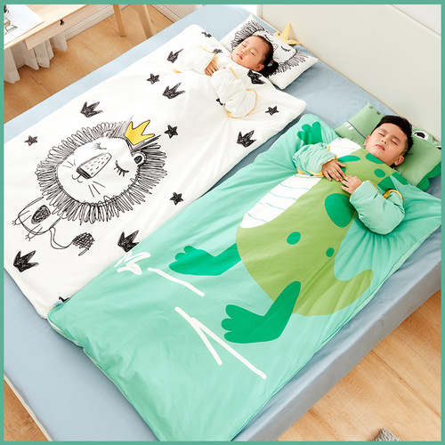 Children's sleeping bag baby spring, autumn and winter thickened pure cotton big children's baby autumn and winter thick anti-kick quilt artifact quilt