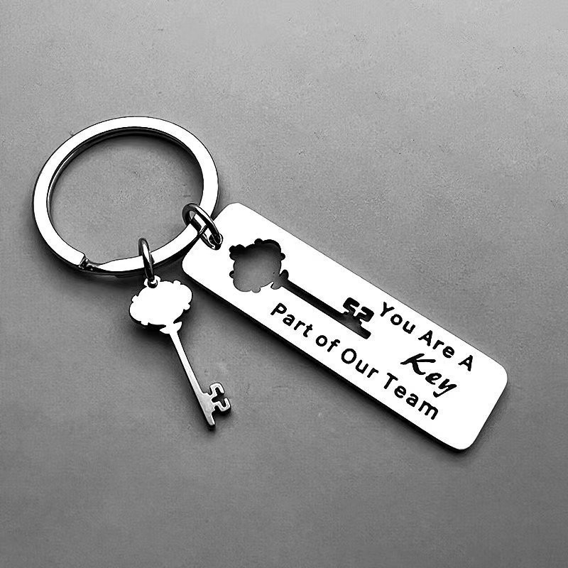 新款亚马逊you are a key paer of you不锈钢钥匙扣励志感谢礼品