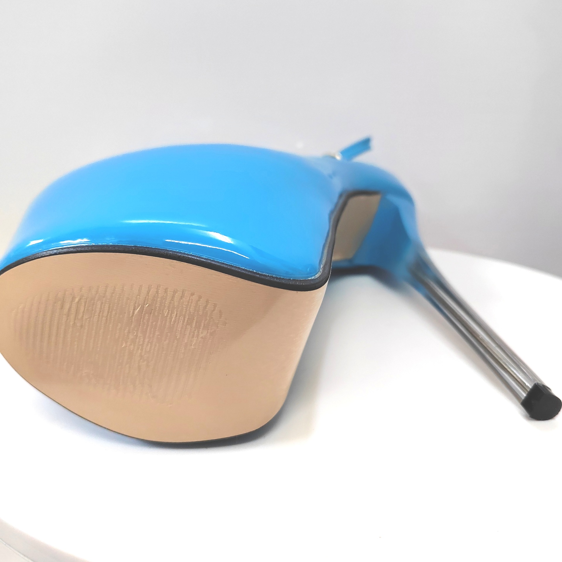 Giày cao gót nữ mũi nhọn dây ngược da lộn gót 19 cm — Màu xanh da trời chi tiết 7