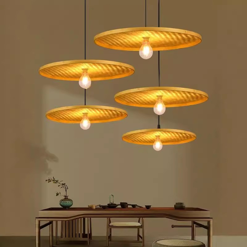 bambú trenzado doigasa lámpara de lámpara retro sombrero de paja residencial trenzado de paja caña trenzado del sudeste asiático lámpara de paja casa de paja