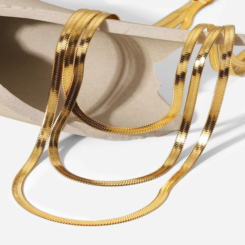 Minimalist Layered Necklace In Gold Delicate Chains For Women_voghion.com