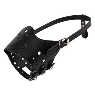 Dog mouth sleeve anti-bite anti-eating adjustable PU leather golden fur dog bark stop mouth sleeve head sleeve pet supplies wholesale