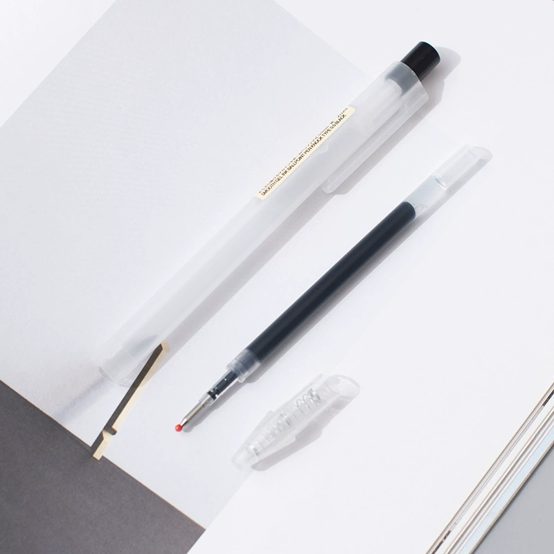 Роллерстикская ручка Muji гелиевая 0.5 мм, чернила черного цвета, дизайн удобный для студентов