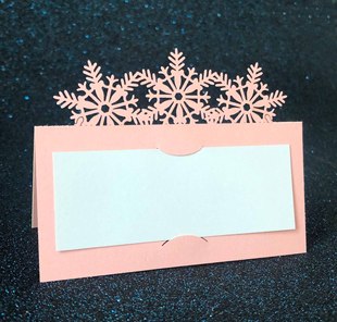 Export Christmas New hollow seat card wedding banquet table card snowflake name seat card Zhejiang wholesale
