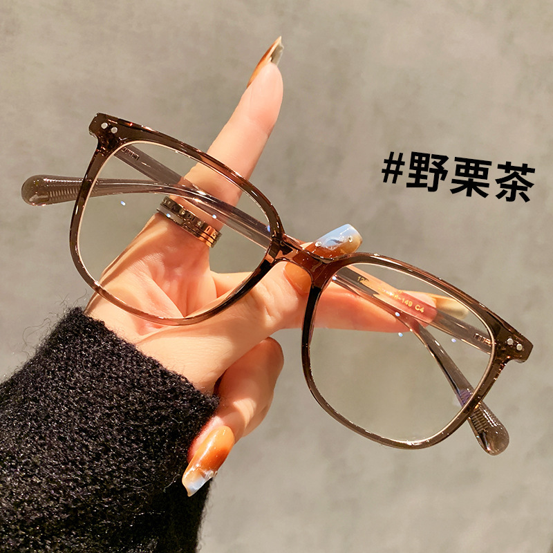 超軽量TR90のおしゃれなネットセレブ風メガネ、男女兼用、近視用度付きレンズ対応、ブルーライトカット、無度レンズ|undefined