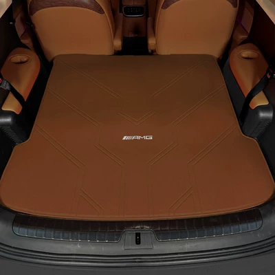Trunk Mat — for 26 Models of Mercedes-Benz - pure-cowhide-bentley-brown-amg-embroidery-logo-high-quality-recommendation-mercedes-benz-amg-gt