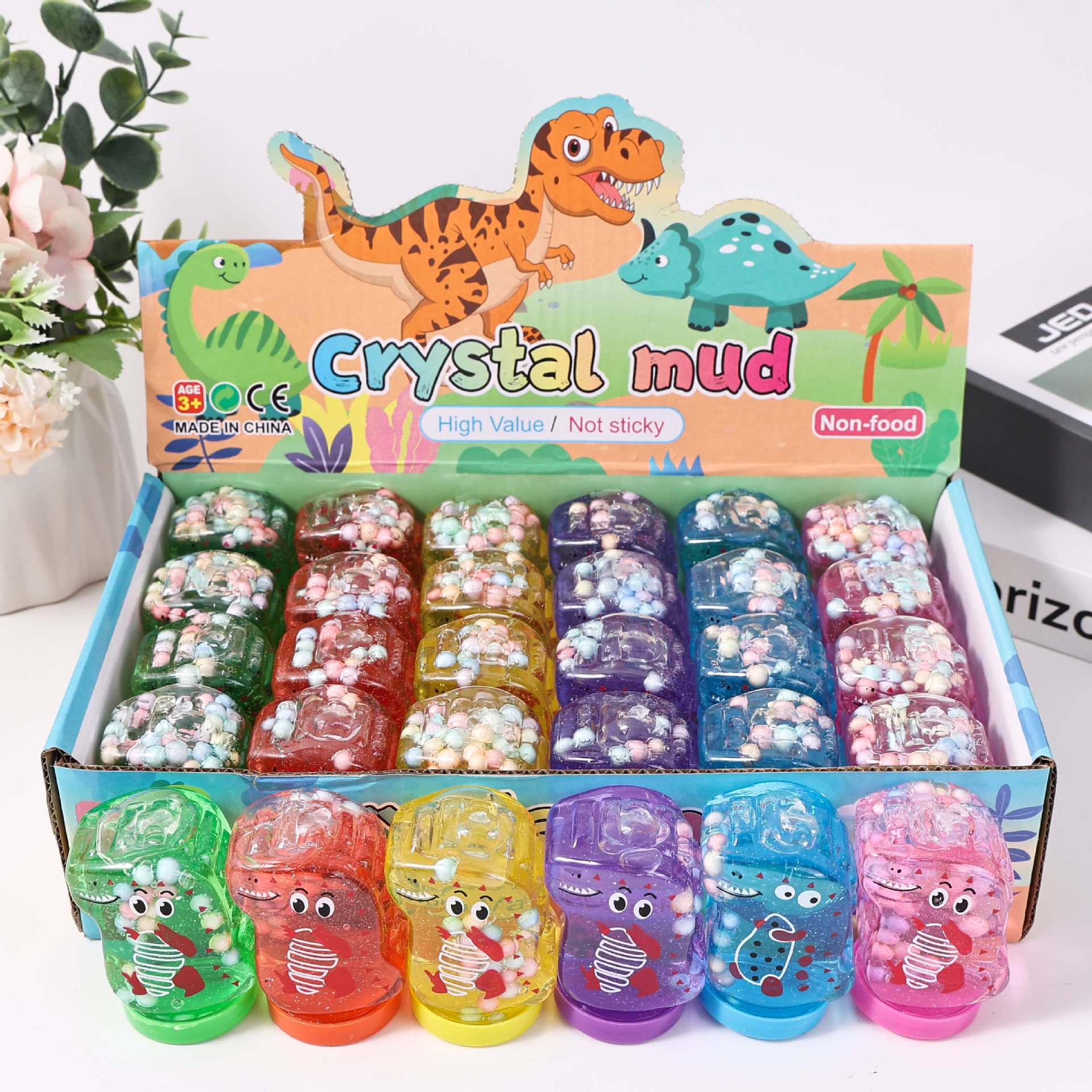 24 piezas de pegamento espumoso de cristal, pegamento M seguro, no tóxico, no pegajoso, juguete educativo, arcilla DIY.