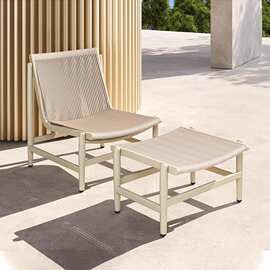 意式极简设计师休闲椅现代阳台藤编沙发椅懒人别墅铝合金组合家具