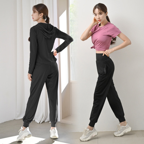 Yoga wear women's coat pants two-piece set professional running fashionable new cardigan fitness suit set wholesale