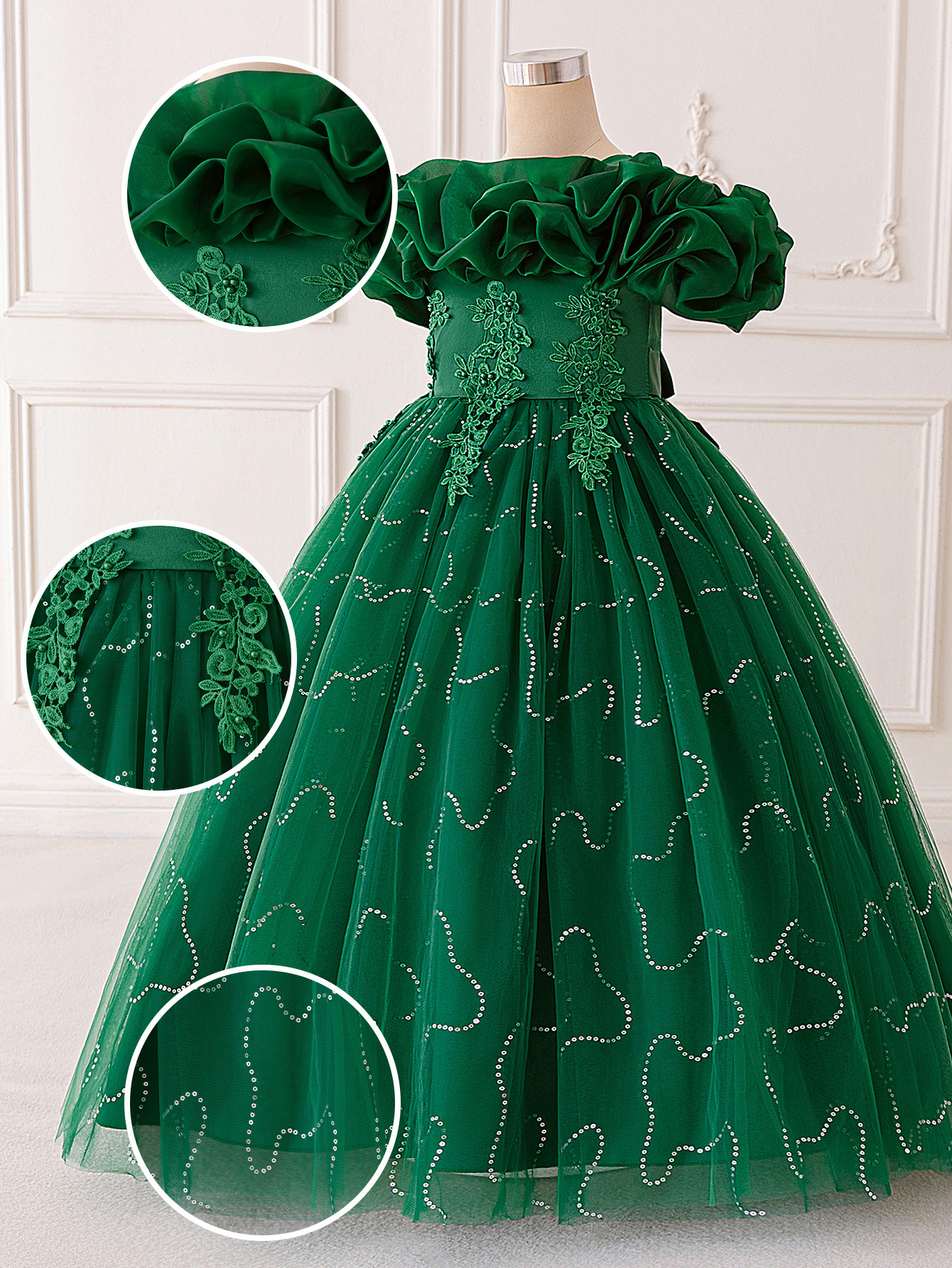 2026 nuevo vestido de niñas vestido de piano vestido vestido de fiesta de cumpleaños vestido vestido vestido de princesa bordada cadena de cuentas