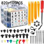 925pcs盒装卡扣汽车车身通用紧固件铆钉挡泥板膨胀螺丝820pcs配件