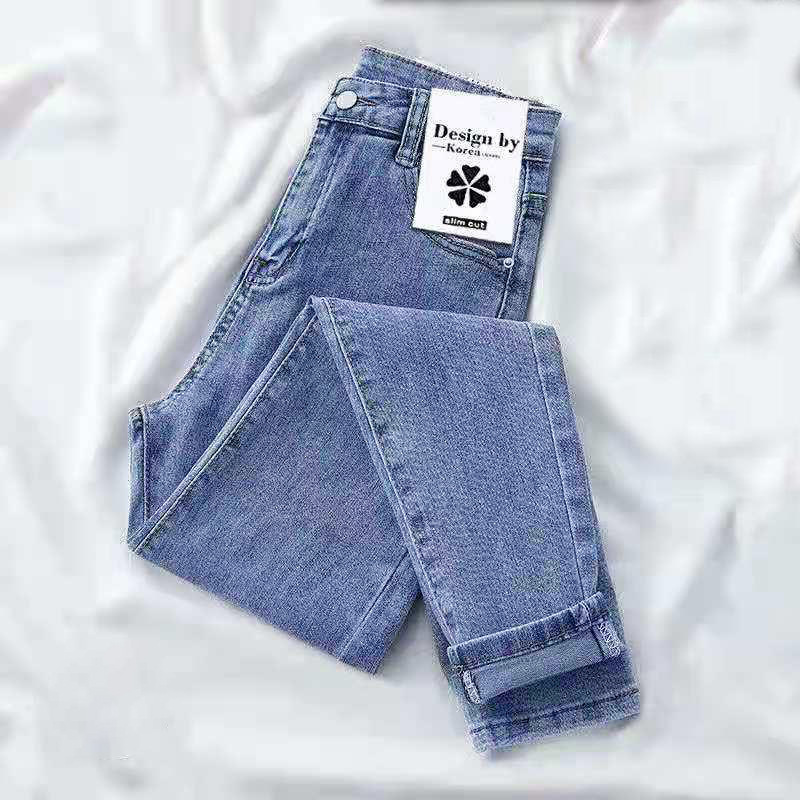 Daifa Large Size High Waist Skinny Jeans Women's Autumn and Winter 2021 New Slim-fit Slim-fit Stretch Tight Pencil Pants