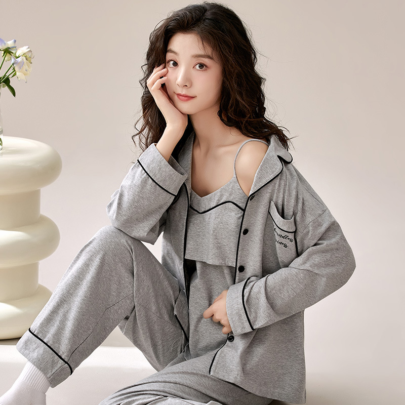 5A級抗菌爽棉春夏月子服三件套a類純棉餵奶哺乳睡衣秋冬孕婦套裝