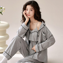 5A級抗菌爽棉春夏月子服三件套a類純棉餵奶哺乳睡衣秋冬孕婦套裝