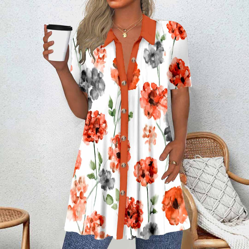 Cross-Border Amazon Summer New 80S and 90S Hawaiian Shirt Lapel Retro 3D Printed Shirt