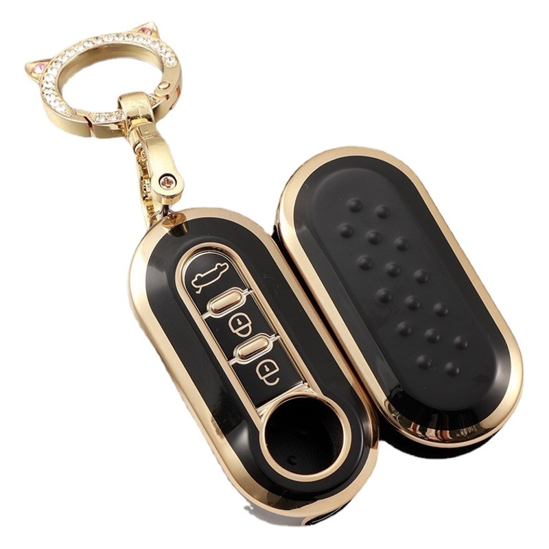 Funda llave plegable Fiat de 3 Llaves aplicable 500 Boyue Bravo Feixiang Iveco Golden Edge car key case