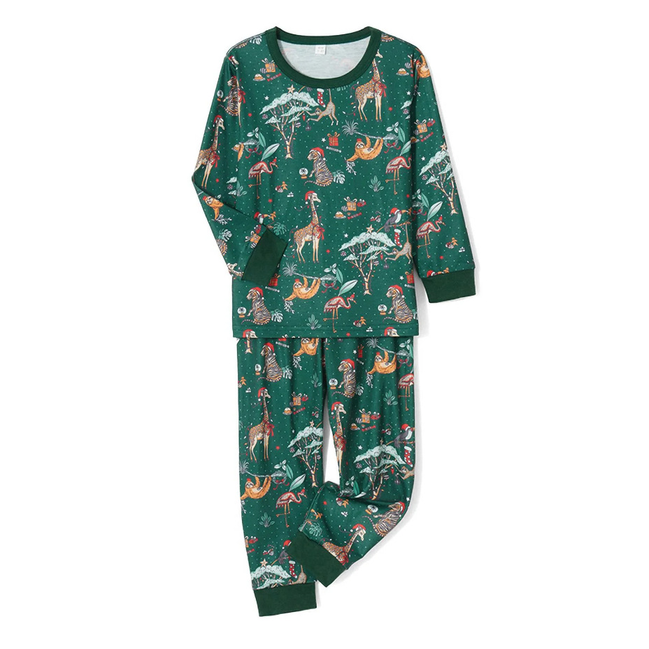 thumbnail image 4 of 2025 Conjunto de pijamas estampados de manga larga y cuello redondo para padres e hijos, nuevo hogar familiar navideño europeo y americano, 4 of 5