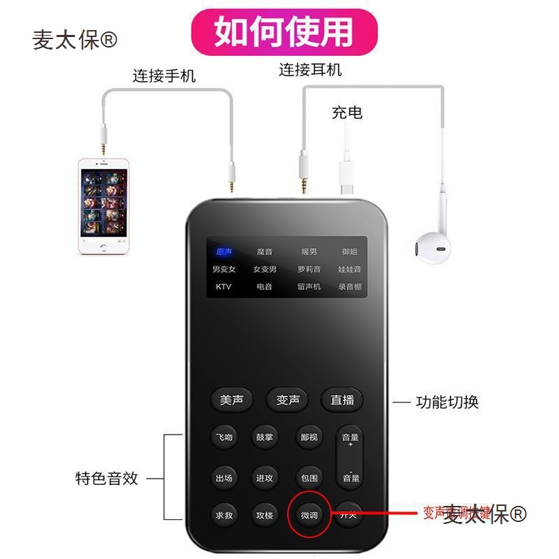 Voice Changer Male to Female, Mature Sister, Loli Voice, Universal for Games, Voice Chat, Live Streaming, Sound Card, Mobile Phone, Computer, Metabo