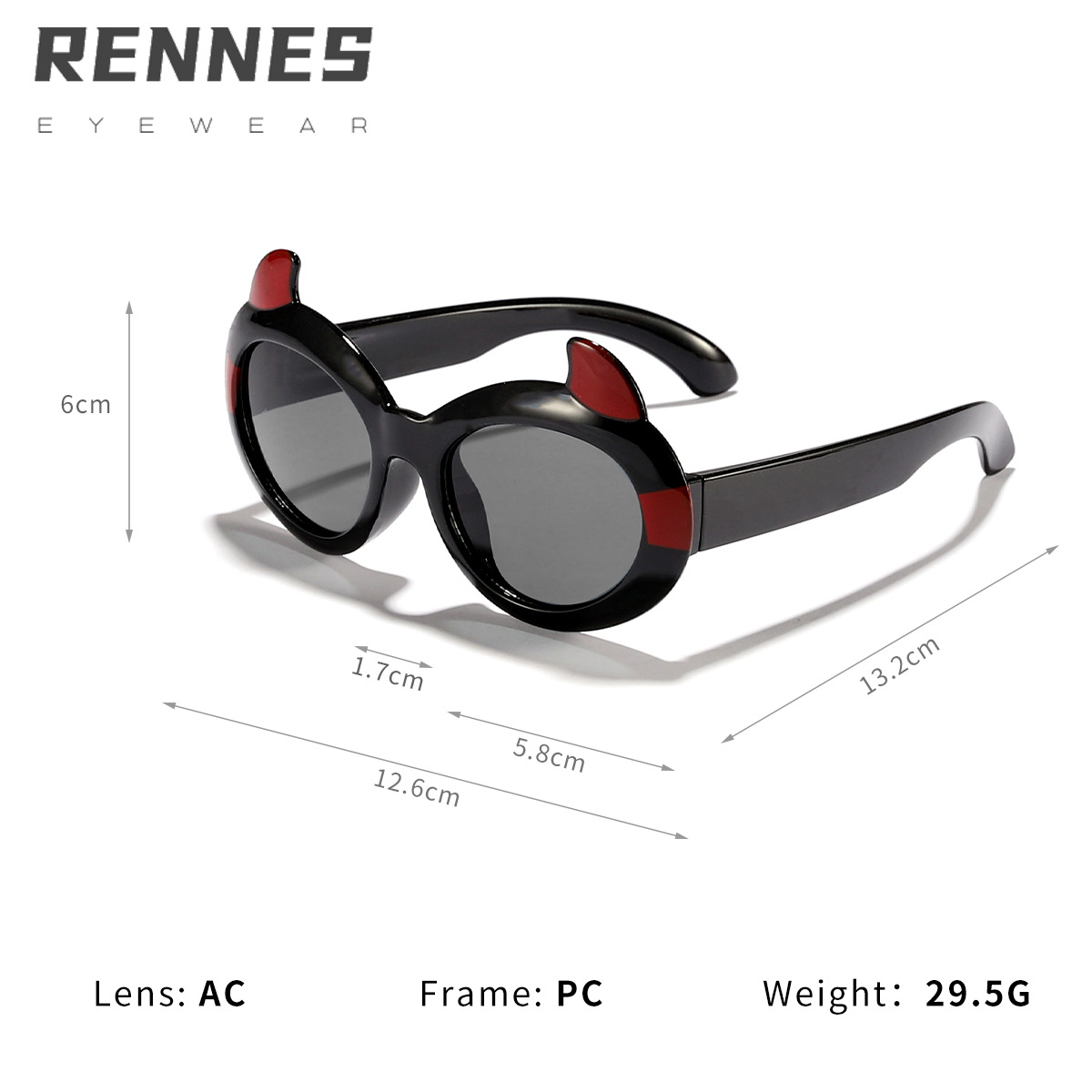 2024 niños divertidos y lindos dibujos animados pequeño diablo tendencia gafas de sol de moda lindo bebé gafas de sol de alta gama