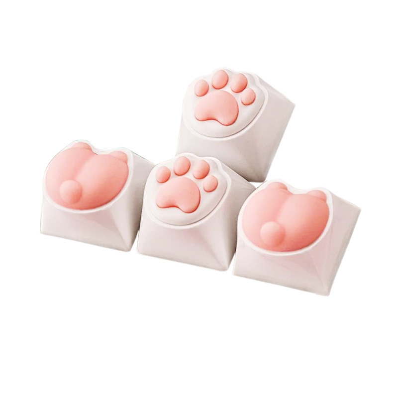クリエイティブピンク猫爪キーキャップ機械キーボード単一シリコン猫尻キーキャップ少女心コンピュータ周辺部品|undefined