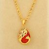 Ethnic universal golden pendant, internet celebrity, ethnic style, 24 carat, cat's eye