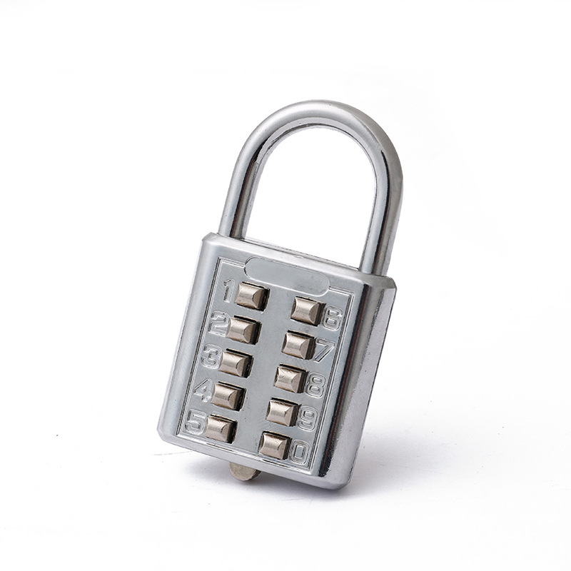10-key digital key combination lock for the blind and the elderly can not change the password drawer luggage anti-theft padlock 10-key digital key combination lock for the blind and the elderly can not change the password drawer luggage anti-theft padlock
