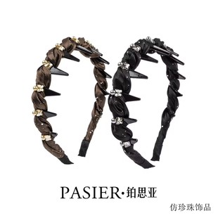 Princess of Paris Non-slip Toothcomb Design Elegant Fashion Not Picking Hair Volume All-match Headband High Cranial Top Diamond Hair Card Women