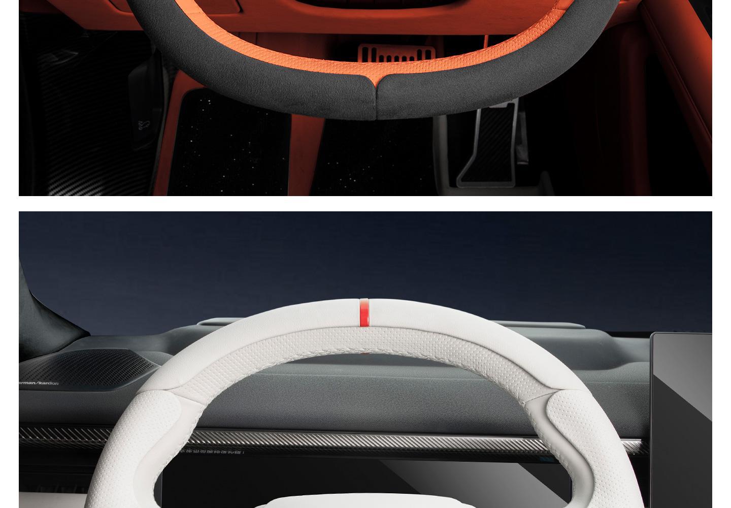 Suitable for Lynk & Co 900 Special Car Model, Three-Section Full-Cover Steering Wheel Cover, Car Handle Cover, Universal Accessory for All Seasons
