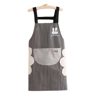New apron waterproof oil-proof kitchen household adult fashion cute cooking work shoulder strap waist