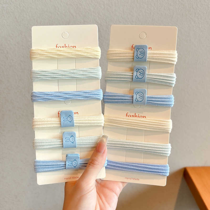 Otoño y invierno azul oso cuerdas de cabello anillo de cabello 2024 nuevo cabello de cola de caballo alta cuerda de la cabeza cuerda de cabello adorable