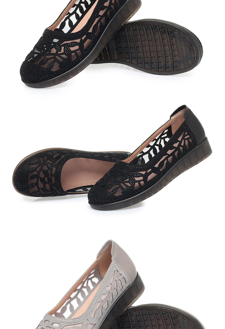 Giày sandal nữ lưới hở mũi đế bệt cao su mềm — màu be chi tiết 16