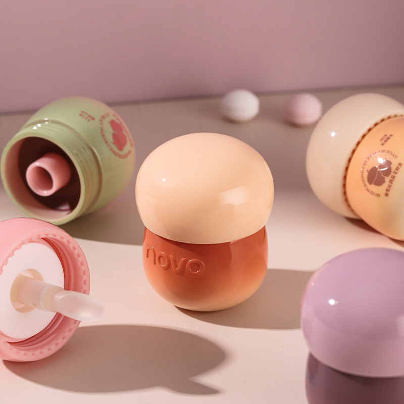 NOVO Hazelnut Moisturizing Lip Gel: Naturally moisturizing and hydrating, reduces lip lines. Affordable lip balm for students.