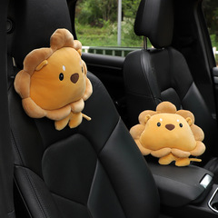 Cartoon Car Headrest Cute Plush Car Comfortable Skin-friendly Neck Pillow Cover Car Interior Supply Wholesale