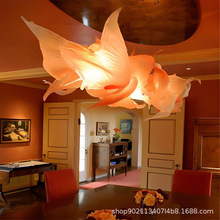 布艺艺术吊灯酒店大堂沙盘挑空区吊灯别墅灯具定制