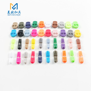 Manufacturer's Ready-Made Lazy People's No-Tie Shoelace Buckle Double-Hole Plastic Buckle Pull Tail Clip Pig Nose Buckle Luggage Elastic Rope Tail Buckle