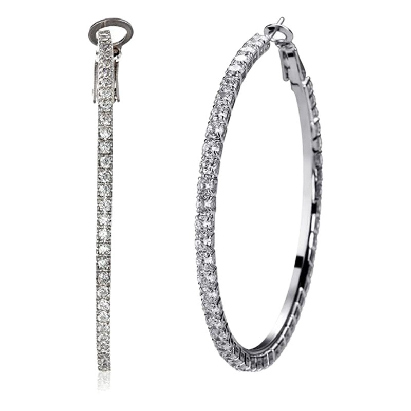 Fang Yuan Moka mismo estilo exagerado pendientes de cristal de gran tamaño anillo con incrustaciones rhinestone flash diamante estrella pendientes par femenino