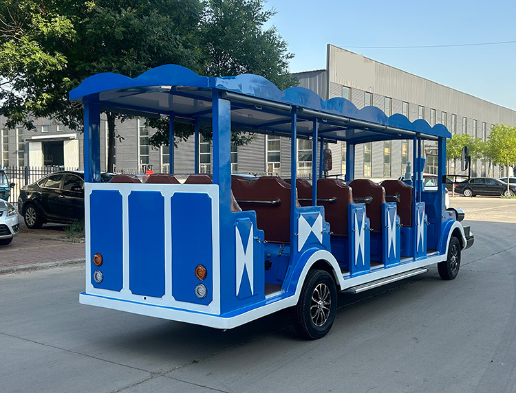 Scenic Spot Amusement Park Shuttle Bus Cartoon Retro 14-Seat Electric Train Four-Wheel Sightseeing Bus Shuttle Bus