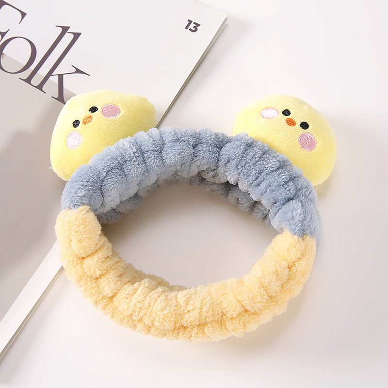 Diseño original color a juego oso banda de pelo de dibujos animados Internet celebridad lavado de cara maquillaje animal banda de pelo conejo banda de pelo de pollo Mujer