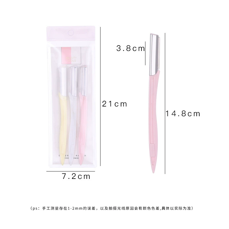 Eyebrow Razor Set, Foldable Handle with Protective Cover, Multi-Color Bulk Pack
