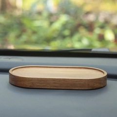 (工場一括設計生産木製品、木製品) 楕円形黒胡桃木托展示棚底