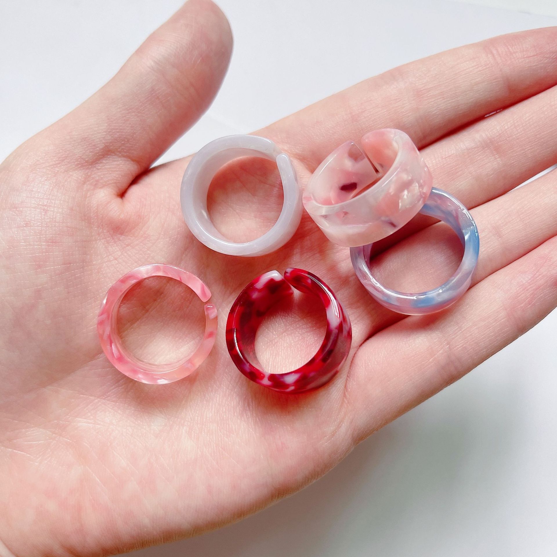 School, Daily, Party Occasion Fashion Round Arylic Women'S Rings